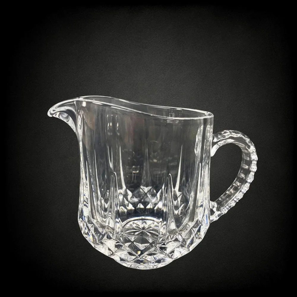 Cristal d'Arques Longchamp Crystal Creamer Sugar Set Boxed 1970s Vintage